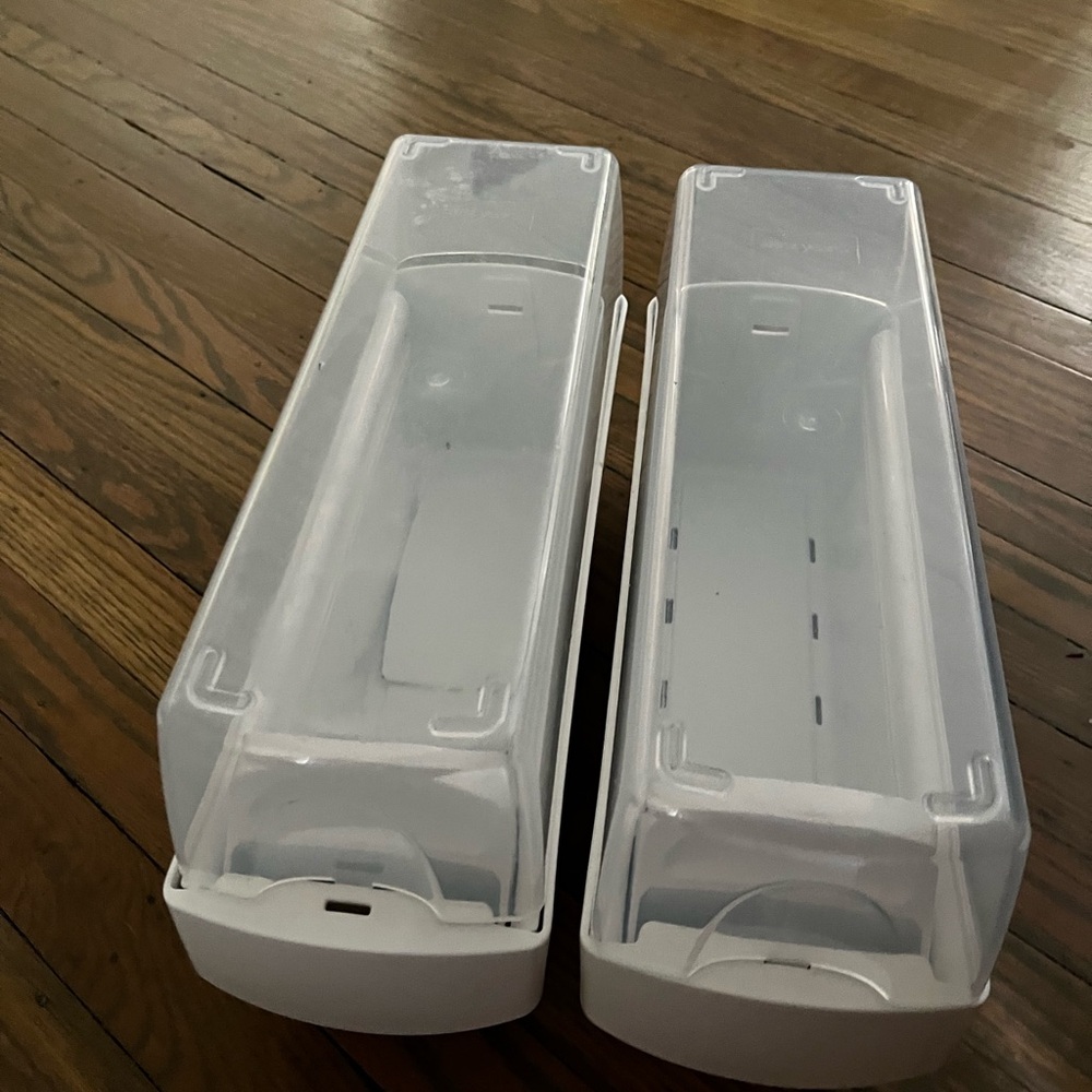 Clear White Plastic Storage Drawers - Set of 2